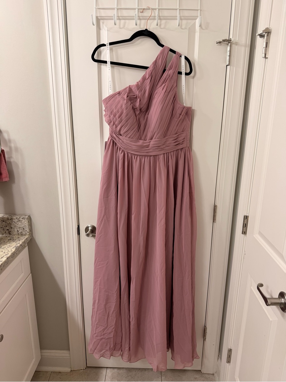 Azazie Mauve One-Shoulder Chiffon Bridesmaid Gown